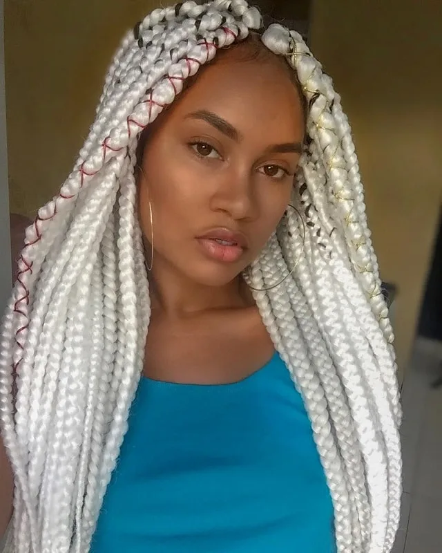 Jumbo Box Braids with Weave