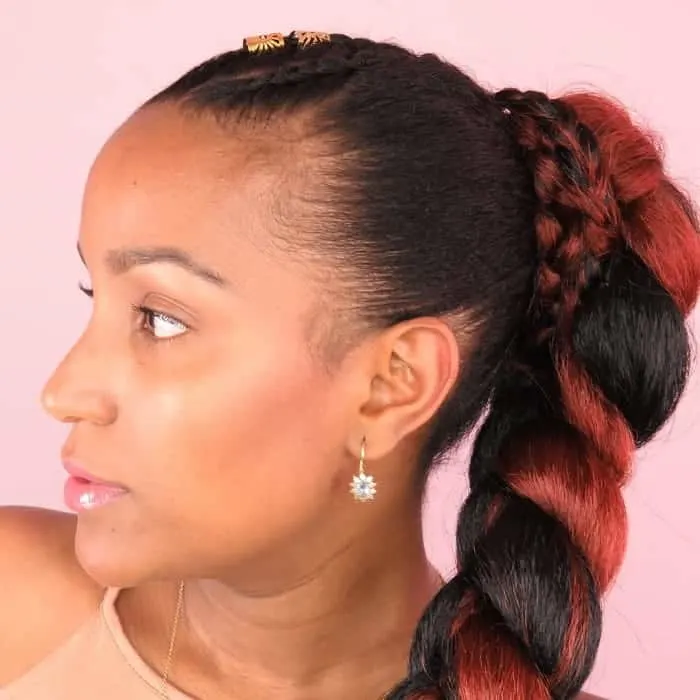 jumbo braid ponytail with weave