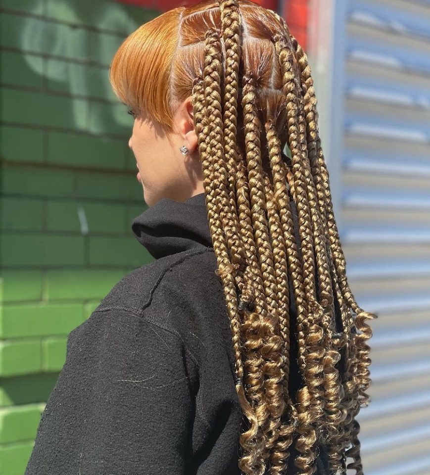 16 Trendy Knotless Braids With Curly Ends HairstyleCamp bohemian-knotless-braids-bob-natural-hair-styles-short-box-braids