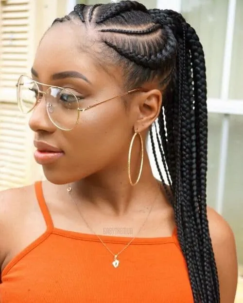 kenyan braided ponytail