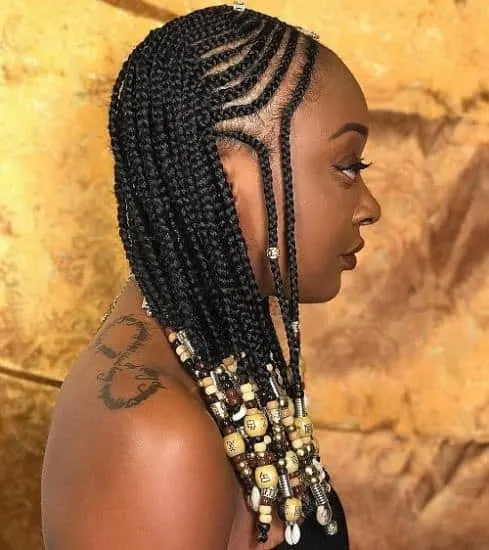 half cornrows with kenyan braids