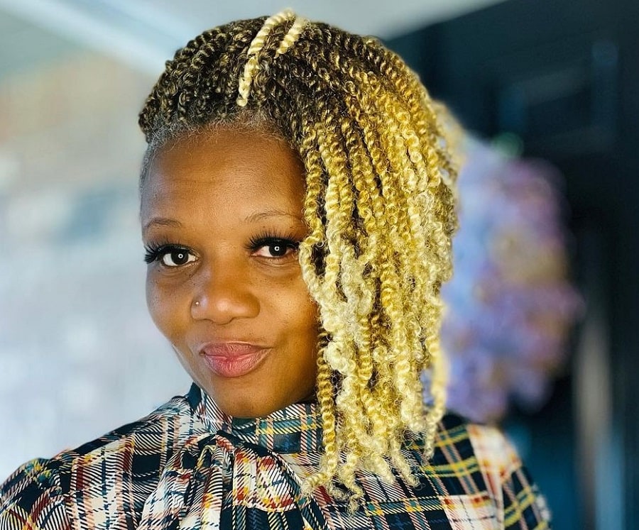Kenyan woman with curly twist braids