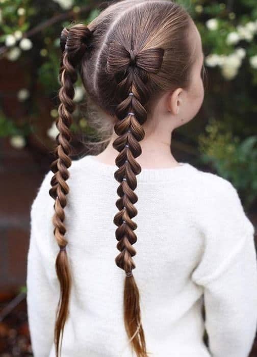 Double Pull-Through Ponytails for Kids