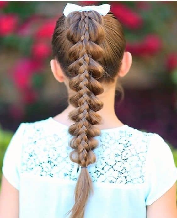 pull through braided ponytail for kids
