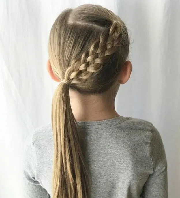 five strand braided ponytail for kids