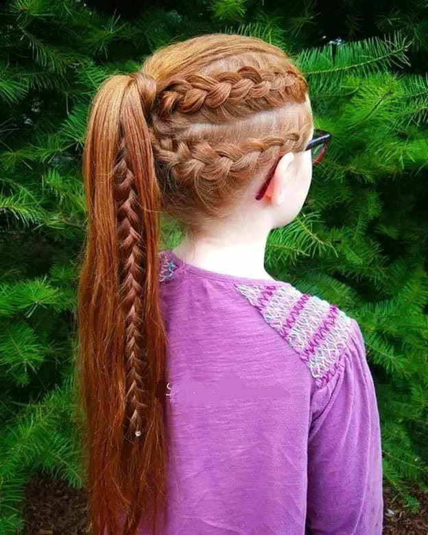 Dutch Side Braided Ponytail for Kids