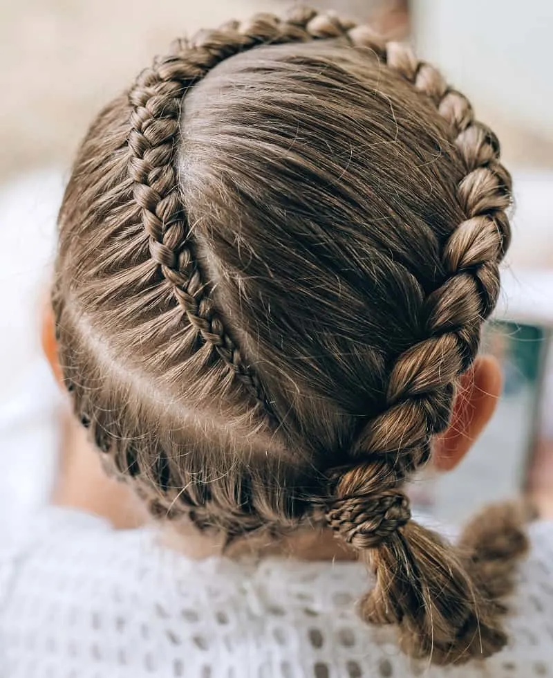 kids braided side ponytail