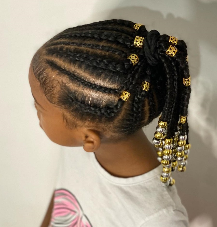 kids braids with beads