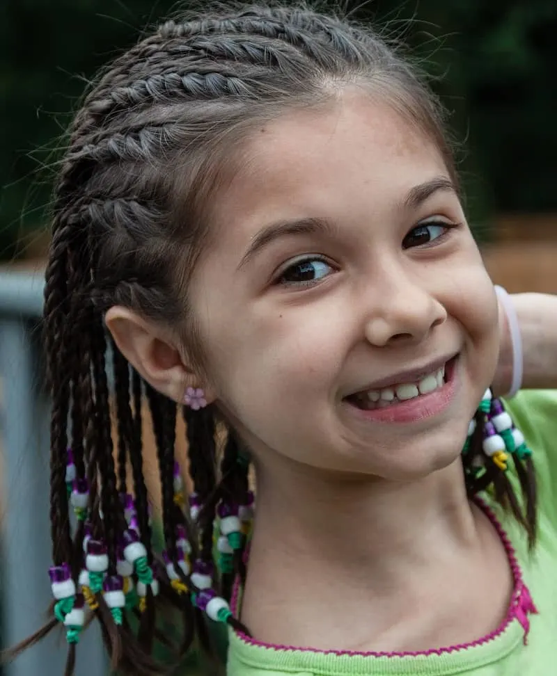 kids cornrow into box braids