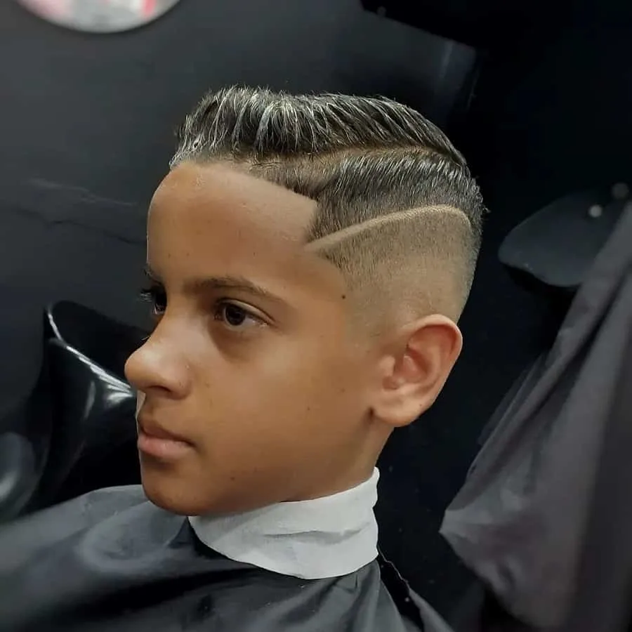 kids crew cut with line