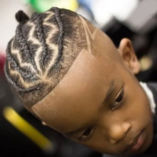 Cornrowed Top hairstyle for nigerian kids