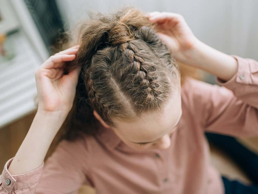 kids mohawk braided ponytail