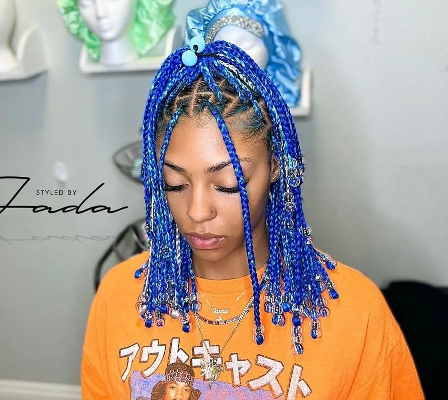 knotless braids with beads