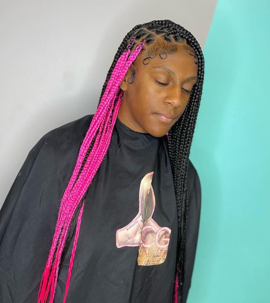 knotless braids with color