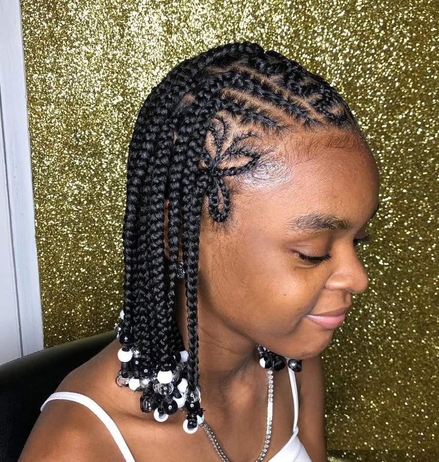Cornrow braids without knots for children