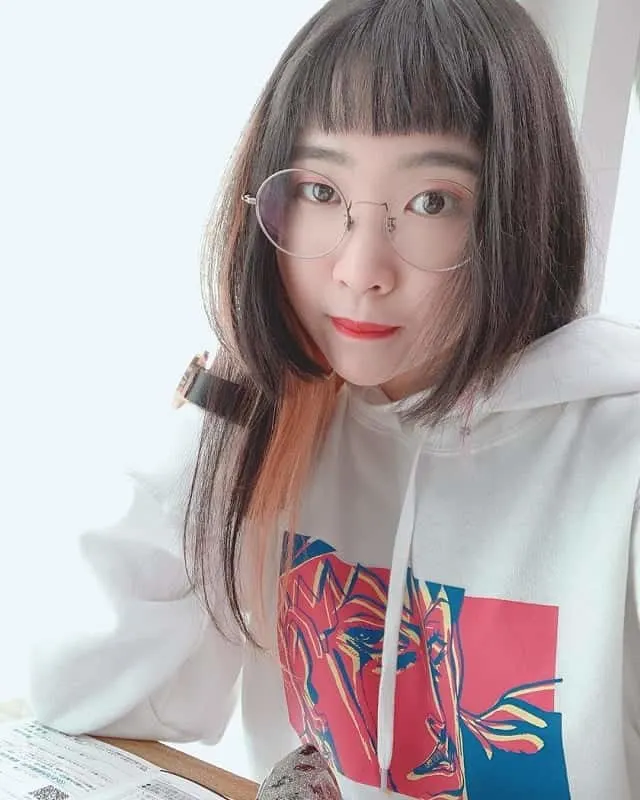 Korean Bangs with Glasses