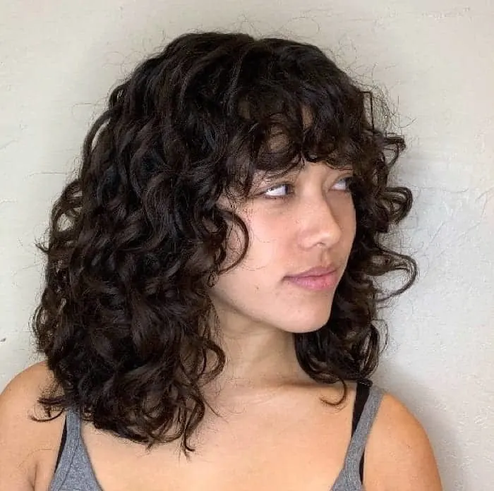 Korean Curly Hair with Bangs