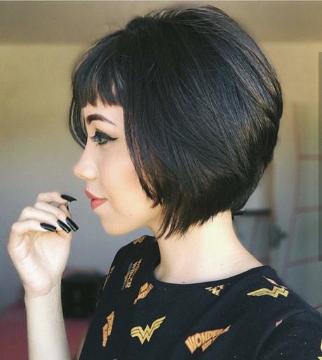 korean haircut with fringed bob for women