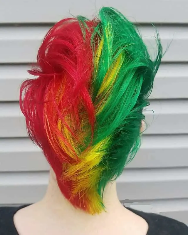 multi colored mohawk for Korean men