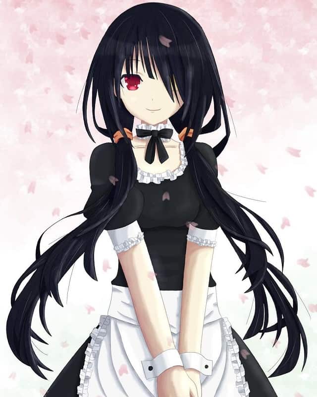 kurumi tokisaki - anime character with black hair