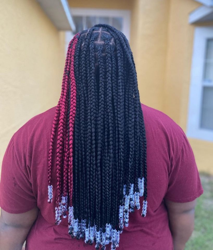 8 Large Knotless Braids With Beads – HairstyleCamp