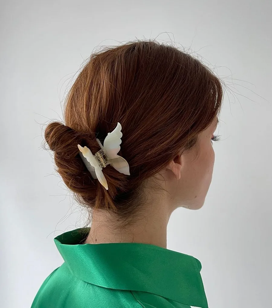 large butterfly clip hairstyle