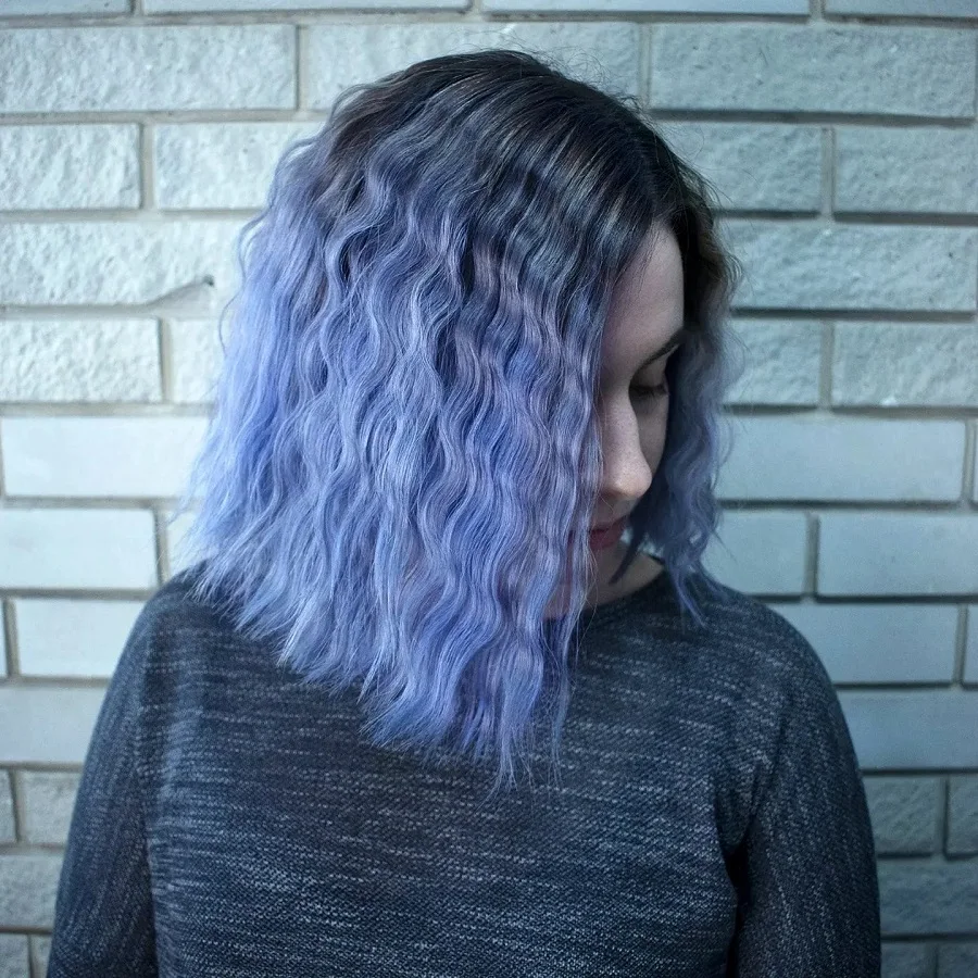 lavender balayage on black hair