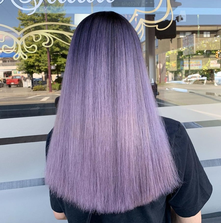lavender grey balayage hair