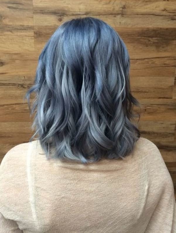women with bluish lavender grey hair