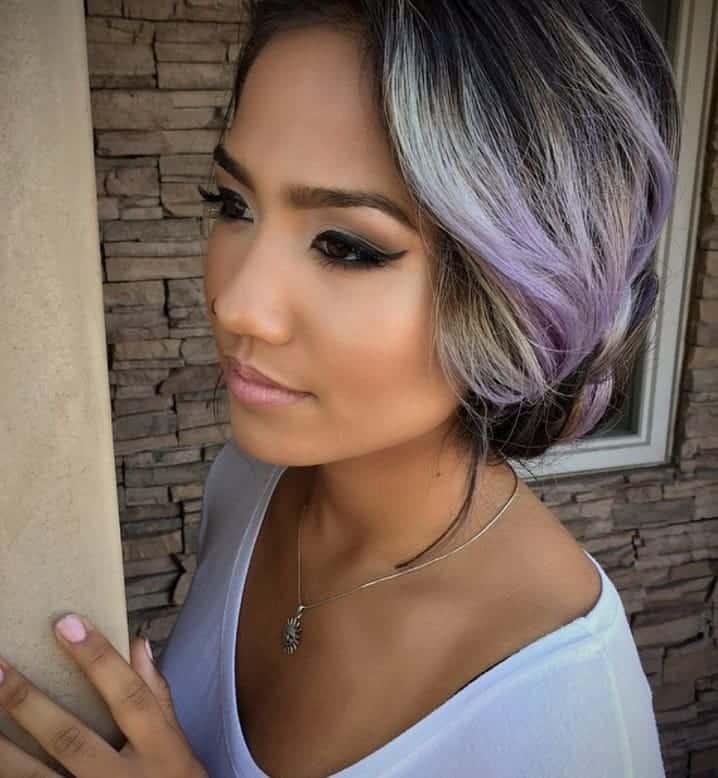 lavender grey short hair for women