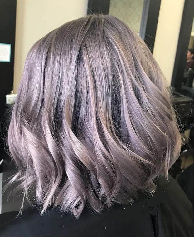 wavy bob lavender grey hair