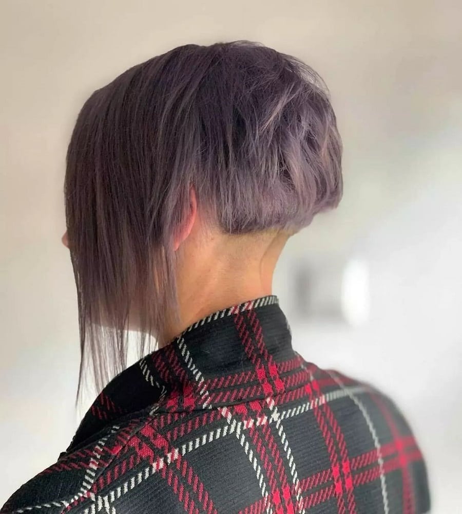 lavender grey hair with undercut