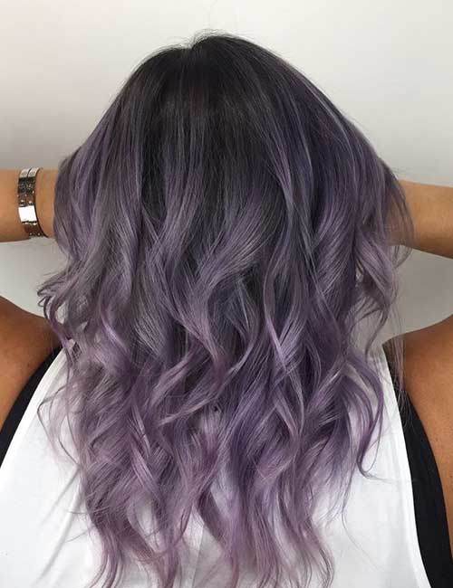lavender ombre on dark hair