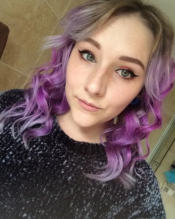 Lavender Ombre with Loose Curls