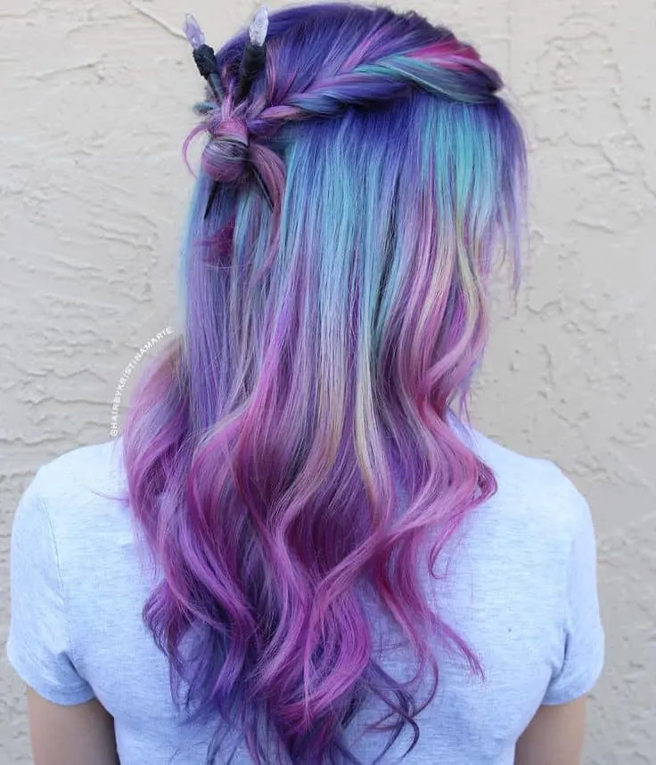 lavender purple multi colored hair