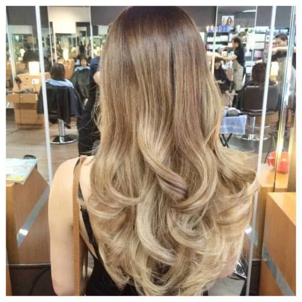 balayage with layers for light brown hair
