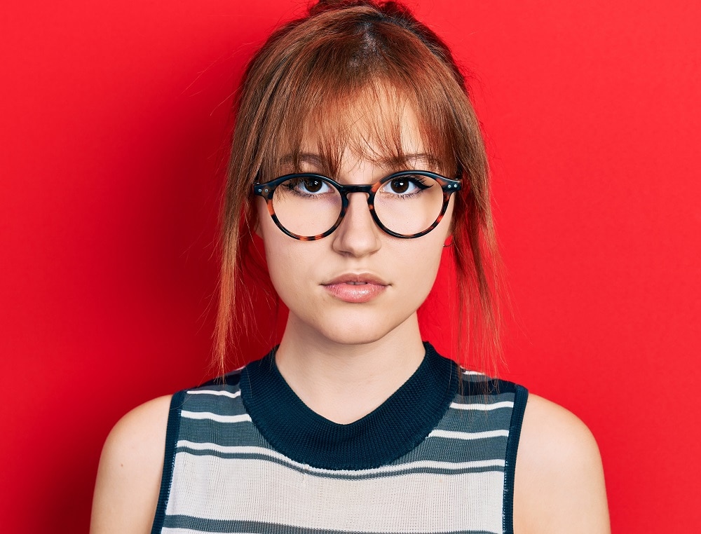 layered bangs for oval faces with glasses