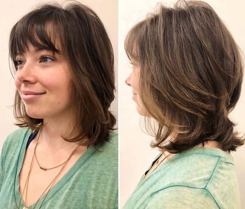 layered bangs for round face 