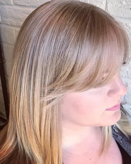 Side Swept Straight Layered Bangs