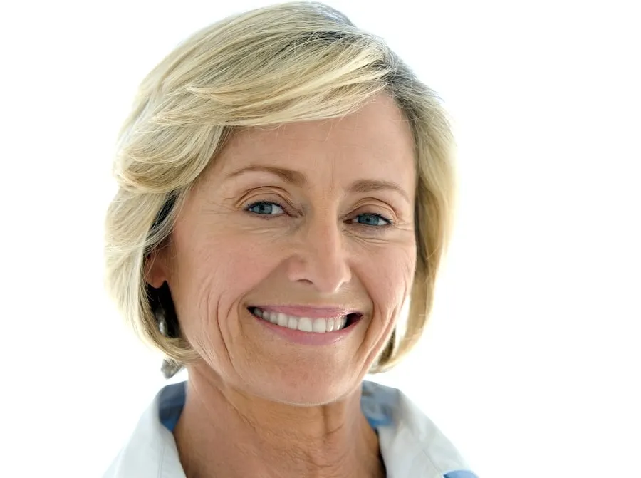 layered blunt bob for women over 50