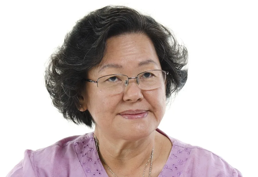 layered bob for Asian women over 60