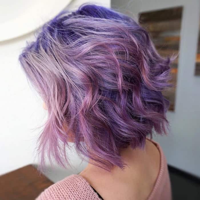 purple layered bob hairstyles