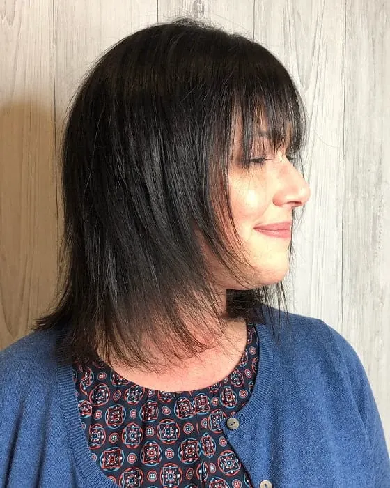 Feathered Layered Bob with Bangs