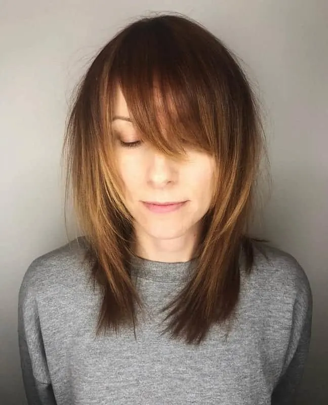 Layered Bob Haircut with Bangs