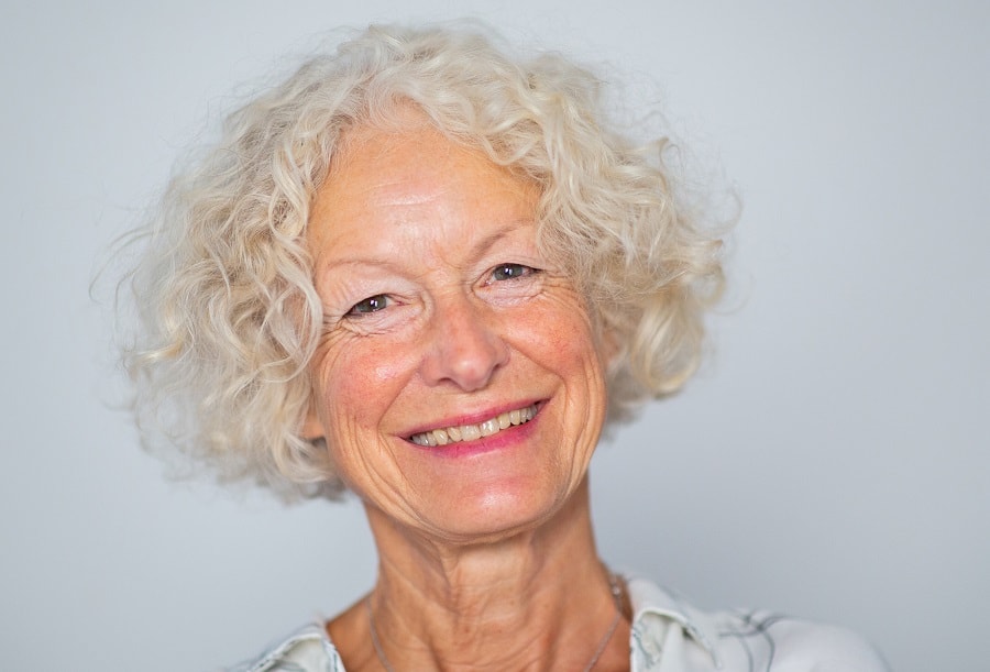 layered curly bob for women over 60