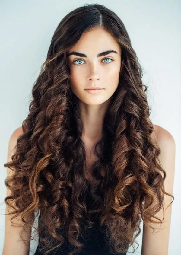 layered curly hair