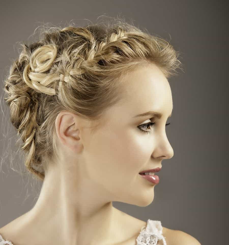 layered hair updo with braid