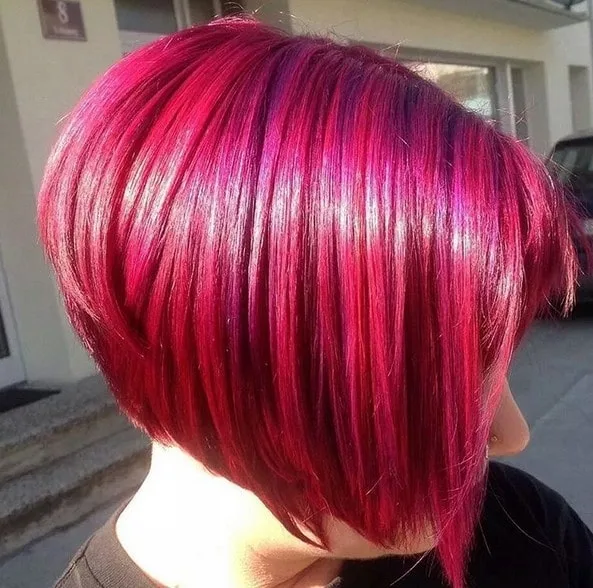 layered inverted bob with colors