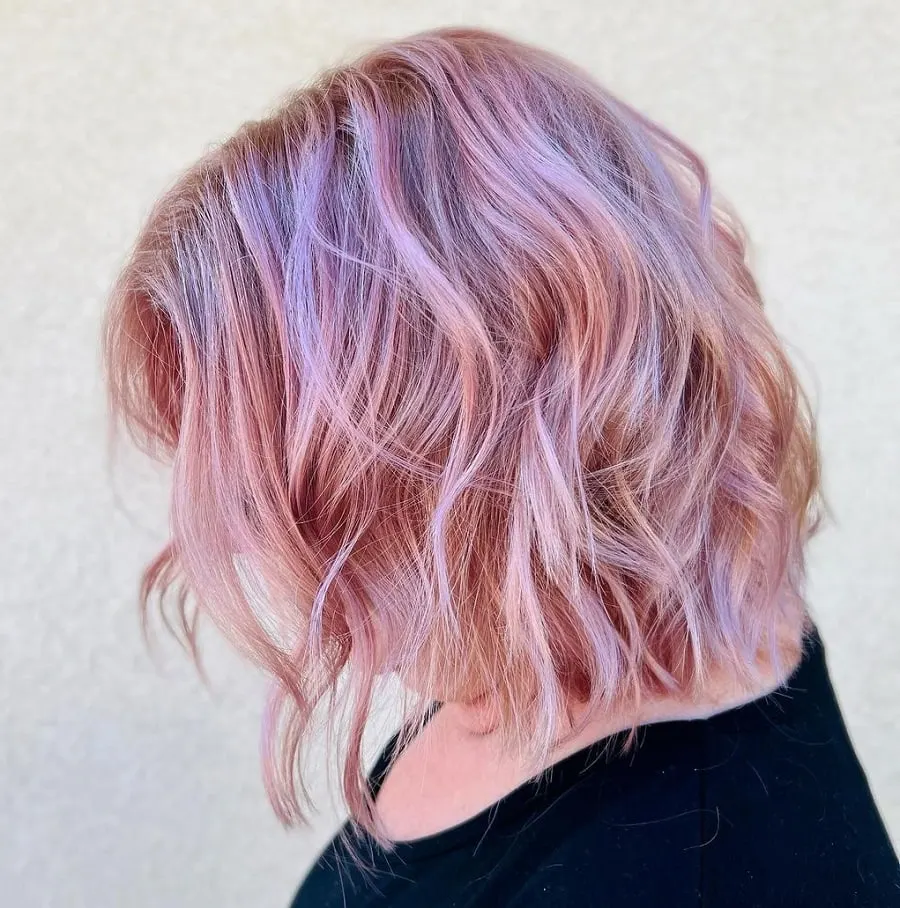 layered pastel bob for women over 50
