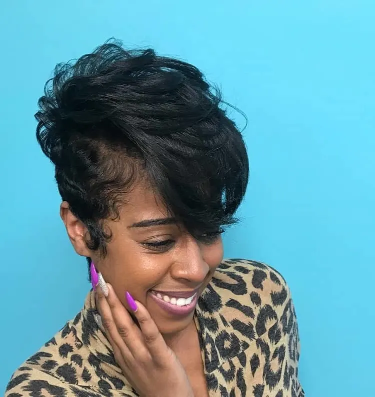 layered pixie cut for black girl